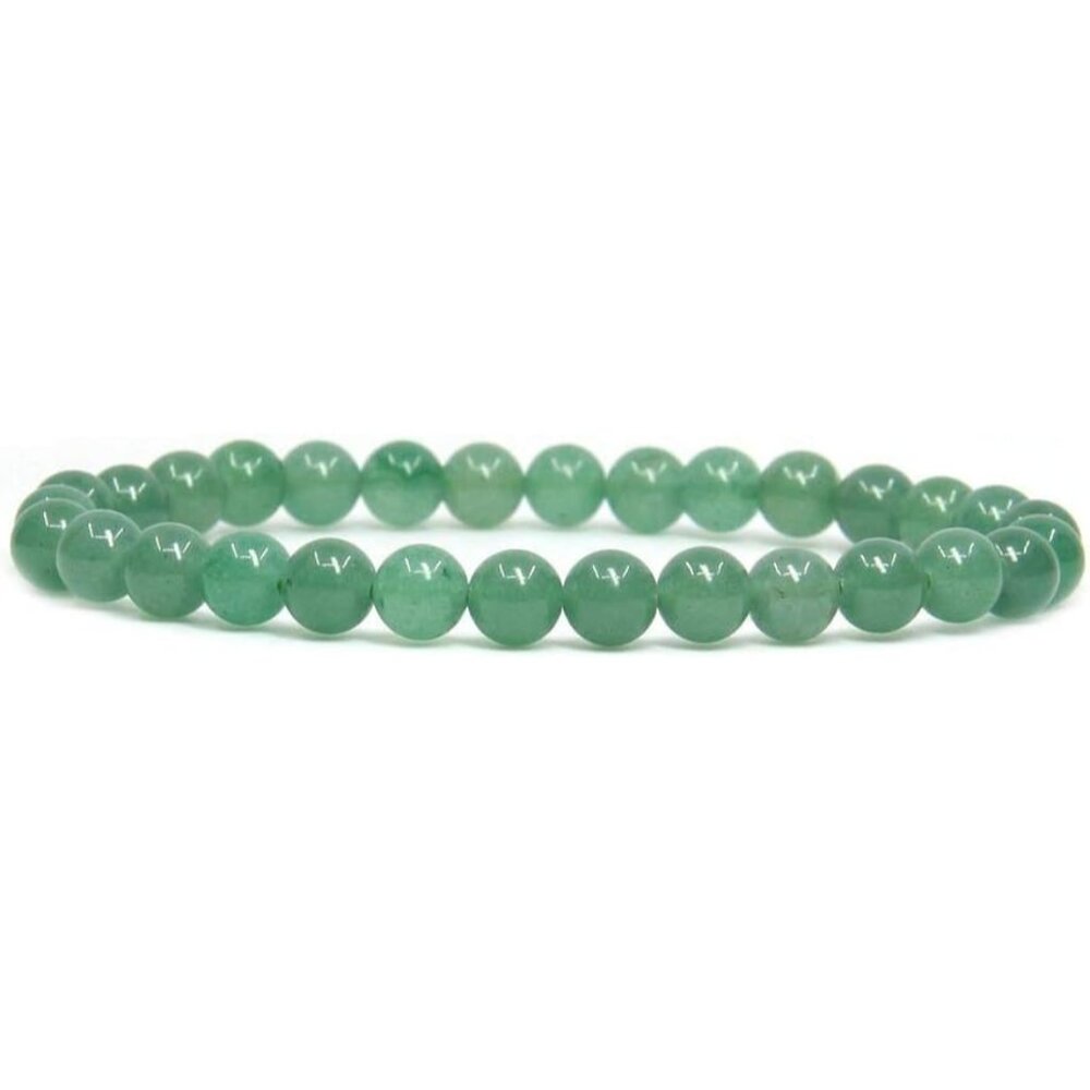 Handmade Gem Semi Precious Gemstone 6mm Round Beads Stretch Bracelet 7" Unisex